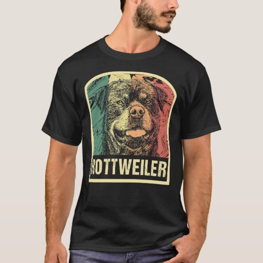 Rottweiler Retro Dog Rottweilers Owner T-shirt (Voorkant)