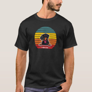 Rottweiler Retro  kleurrijke Sunset Puppy Dog T-shirt