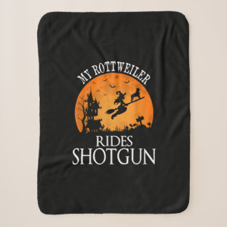 Rottweiler Rides Shotgun Hondenliefhebber Hallowee Sherpa Deken