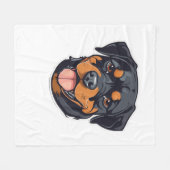 Rottweiler Romp Van Puppies naar Paw-some Partners Fleece Deken (Voorkant (Horizontaal))