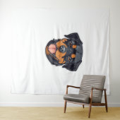 Rottweiler Romp Van Puppies naar Paw-some Partners Wandkleed (In Situ (horizontaal))