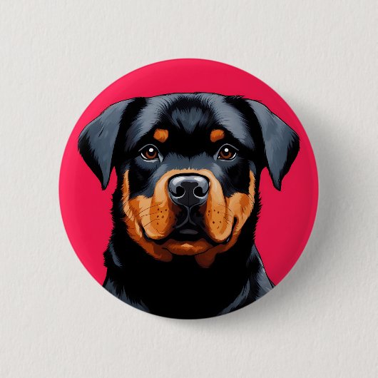 Rottweiler Ronde Button 5,7 Cm (Voorkant)