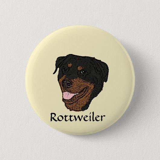 Rottweiler Ronde Button 5,7 Cm (Voorkant)