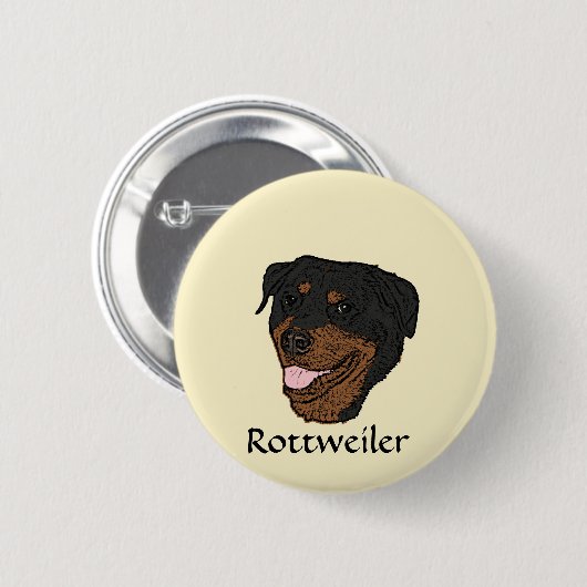 Rottweiler Ronde Button 5,7 Cm (Voorkant /achterkant)