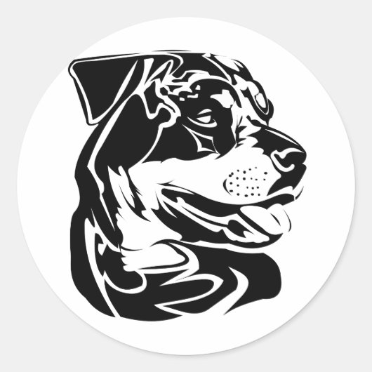 rottweiler ronde sticker (Voorkant)