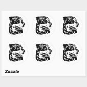 rottweiler ronde sticker (Vel)