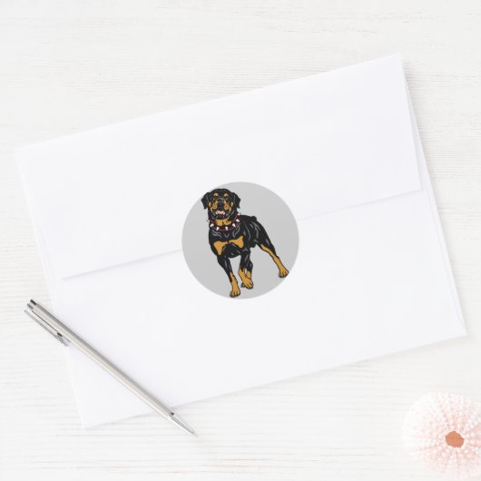 rottweiler ronde sticker (Envelop)