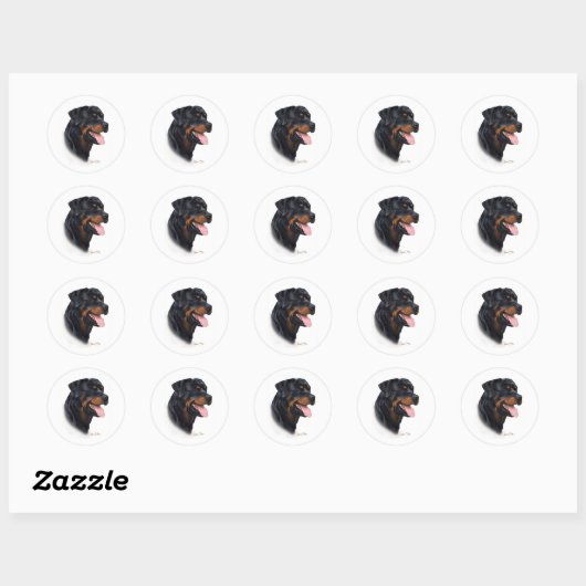Rottweiler Ronde Sticker (Vel)