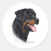 Rottweiler Ronde Sticker (Voorkant)