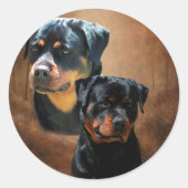 Rottweiler Ronde Sticker (Voorkant)