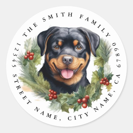 Rottweiler Ronde Stickers (Voorkant)