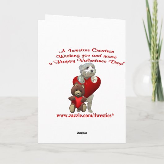 Rottweiler Rose and Hearts Valentine Feestdagen Kaart (Achterkant)