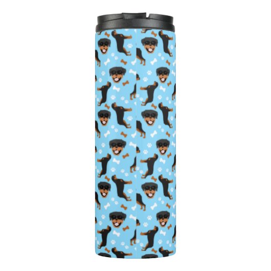 Rottweiler roteert patroonafdruk thermosbeker (Achterkant)