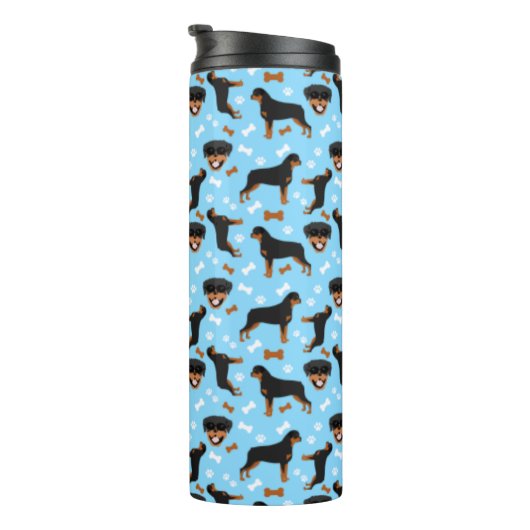 Rottweiler roteert patroonafdruk thermosbeker (Geroteerd rechts)