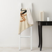 Rottweiler Rottie Art Faux Linen Monogram Sherpa Deken (In situ)