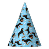 Rottweiler Rottie Blue Boy Pawprint Patroon Feesthoedjes (Links)