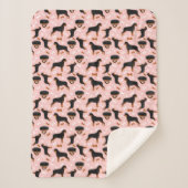 Rottweiler Rottie Dog Pattern Pink Sherpa Blanket Deken (Voorkant)