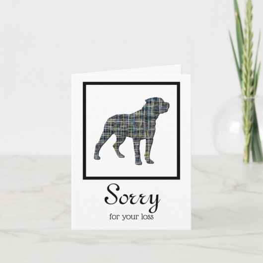 Rottweiler / Rottie Dog Pet Sympathie Card Kaart (Voorkant)
