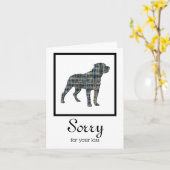 Rottweiler / Rottie Dog Pet Sympathie Card Kaart (Gele Bloem)