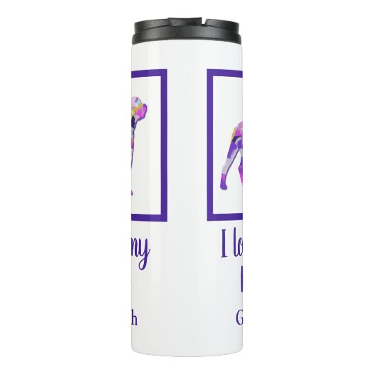 Rottweiler Rottie Dog Silhouet Schattig Paarse PY& Thermosbeker (Achterkant)