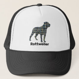 Rottweiler / Rottie Dog Silhouette Grid Trucker Pet