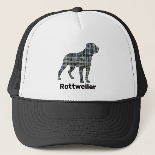 Rottweiler / Rottie Dog Silhouette Grid Trucker Pet (Voorkant)