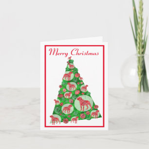 Rottweiler Rottie Hond Silhouet Kerstboom Gr Kaart