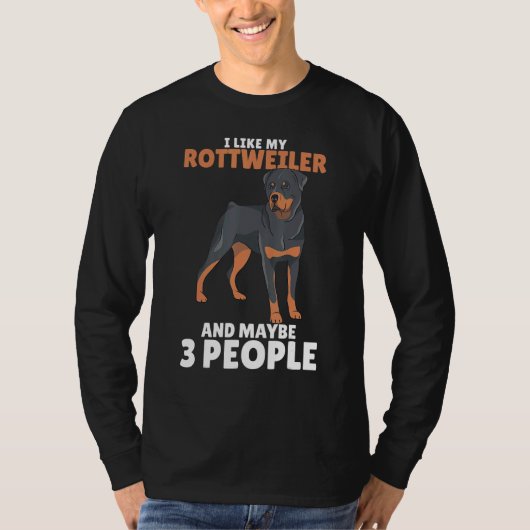 Rottweiler Rottie Ik Hou Van Hond T-shirt (Voorkant)