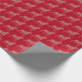 Rottweiler Rottie Kerst Hond Schattig SilhouetRood Cadeaupapier (Hoek)