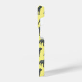 Rottweiler Rottie Leuke Hond Silhouet Grid Geel iPhone Hoesje (Linkerkant)