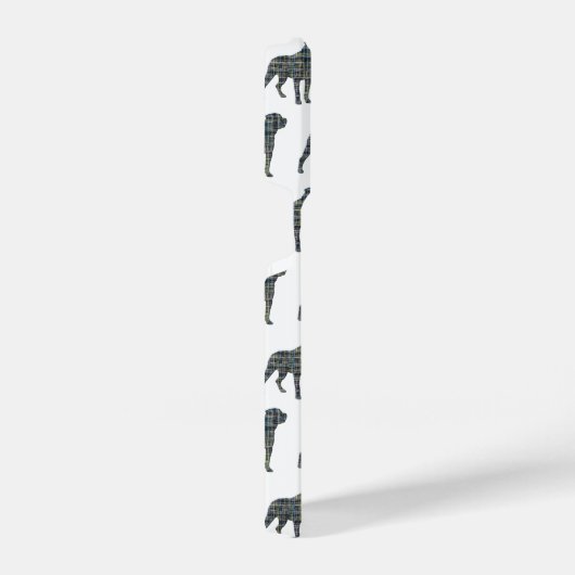 Rottweiler Rottie Leuke Hond Silhouet Grid Wit iPhone Hoesje (Rechterkant)