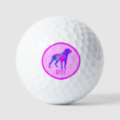 Rottweiler / Rottie Roze Dog Silhouette Monogram Golfballen (Voorkant)