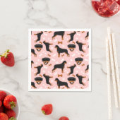 Rottweiler Rotties Dog Pattern Napkins Servet (Insitu)