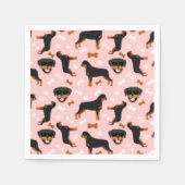 Rottweiler Rotties Dog Pattern Napkins Servet (Voorkant)