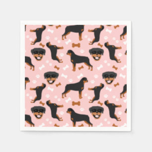 Rottweiler Rotties Dog Pattern Napkins Servet