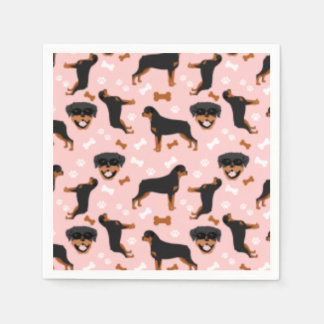 Rottweiler Rotties Dog Pattern Napkins Servet