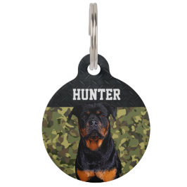 Rottweiler Rugged Camo naam Cool Dog Animal Pet Huisdierpenning