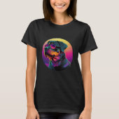 Rottweiler s Synthwave Sunset Aesthetic T-shirt (Voorkant)
