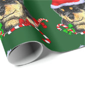 Rottweiler Santa Christmas Cadeaupapier (Rol Hoek)