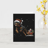 Rottweiler Santa Christmas Tree Lights Ugly Pajama Kaart (Gele Bloem)