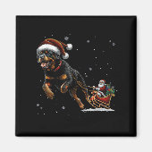 Rottweiler Santa Christmas Tree Lights Ugly Pajama Magneet (Voorkant)