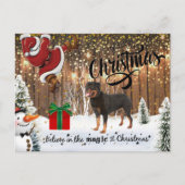 Rottweiler Santa Gift Christmas Holiday Briefkaart (Voorkant)
