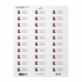 Rottweiler Santa Hat Christmas Return Address Etiket (Full Sheet)