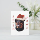 Rottweiler Santa Paws Feestdagenkaart (Staand voorkant)
