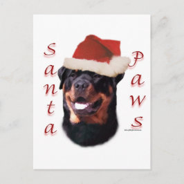 Rottweiler Santa Paws Feestdagenkaart