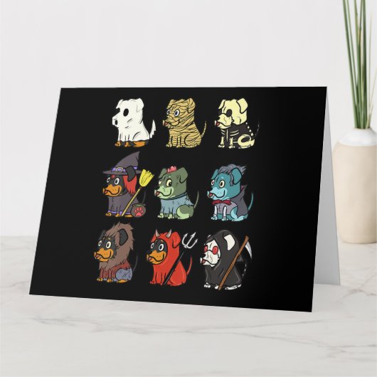 Rottweiler Scary Costumes Funny Dog Halloween Gift Kaart (Voorkant)