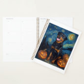 Rottweiler Schattige Hond Halloween Jack O Lantern Planner (Display)