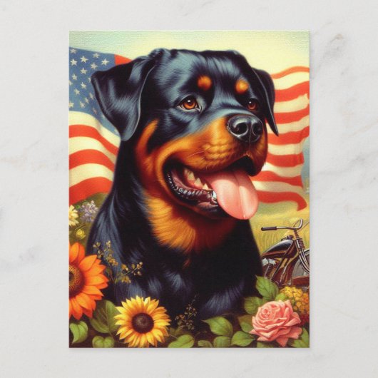  Rottweiler Schilderen Briefkaart (Voorkant)