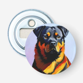 Rottweiler schilderen button flesopener