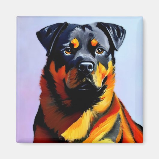 Rottweiler schilderen magneet (Voorkant)